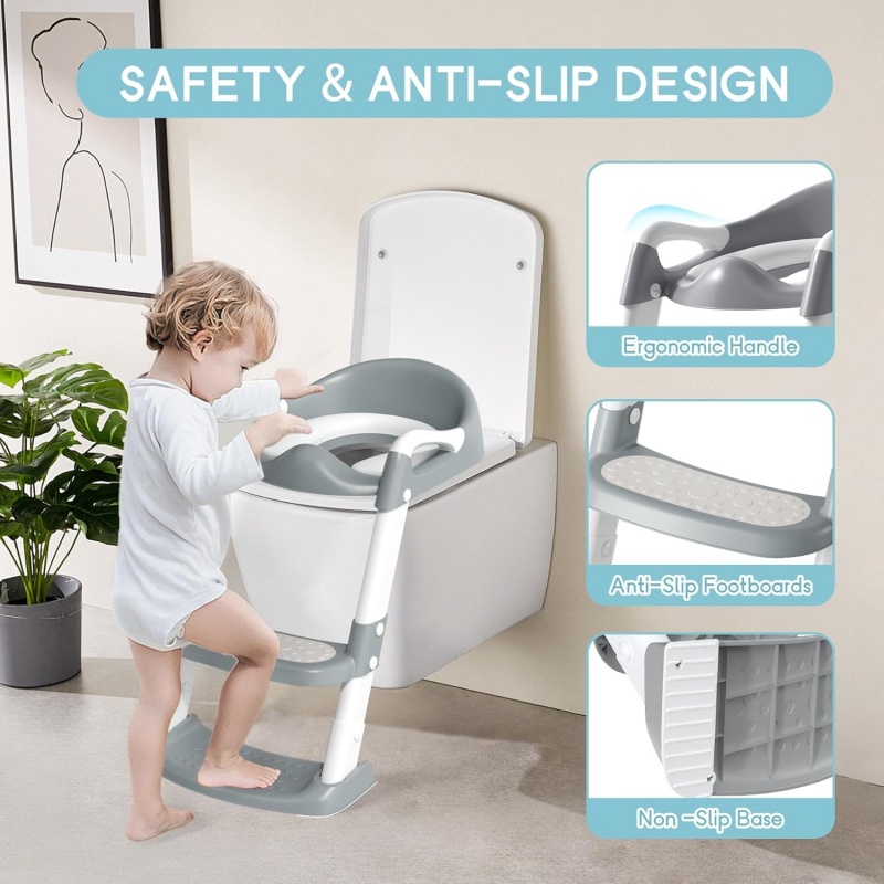 Potty Training Toddler Toilet Seat Adjustable 2 In 1 With Ladder — image 2