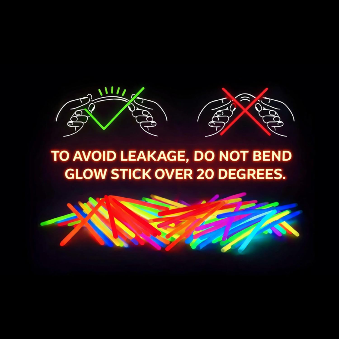 Glow Sticks Party Supplies 100pk - 8 Inch Glow In The Dark Light Up Sticks Party Favors, Glow Party Decorations, Neon Party Glow Necklaces And Glow Bracelets With Connectors — foto 5