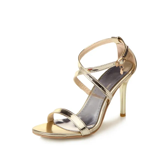 New Fashion Stiletto High Heel Buckle Fashion Sandals For Women Gold - Shop at LoveMi