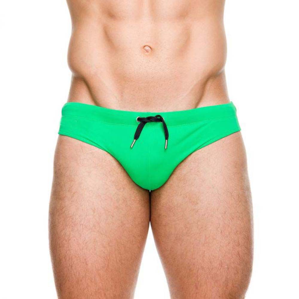 Men's Solid Color Tethered U-Cup Swim Briefs