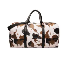Bright Leopard Print Travel Bag European And American PU Handle Shoulder Strap Luggage Bag Portable - Leopard - View 1