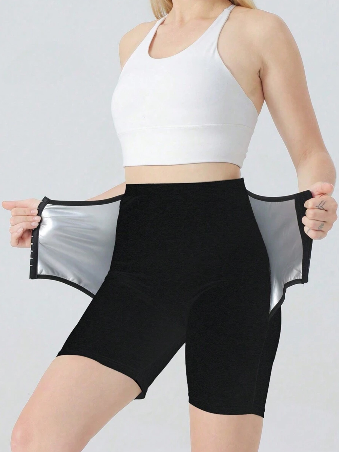 Sauna Sweat Shorts For Women High Waisted Sauna Legging Pants Slimming Compression Body Shaper