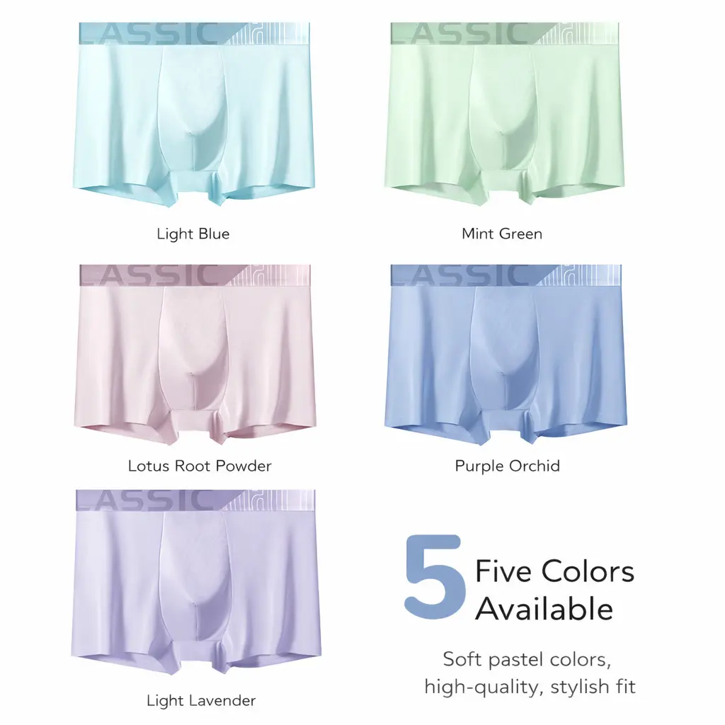 Men's Ice Silk Boxer Briefs Breathable, Moisture-Managing