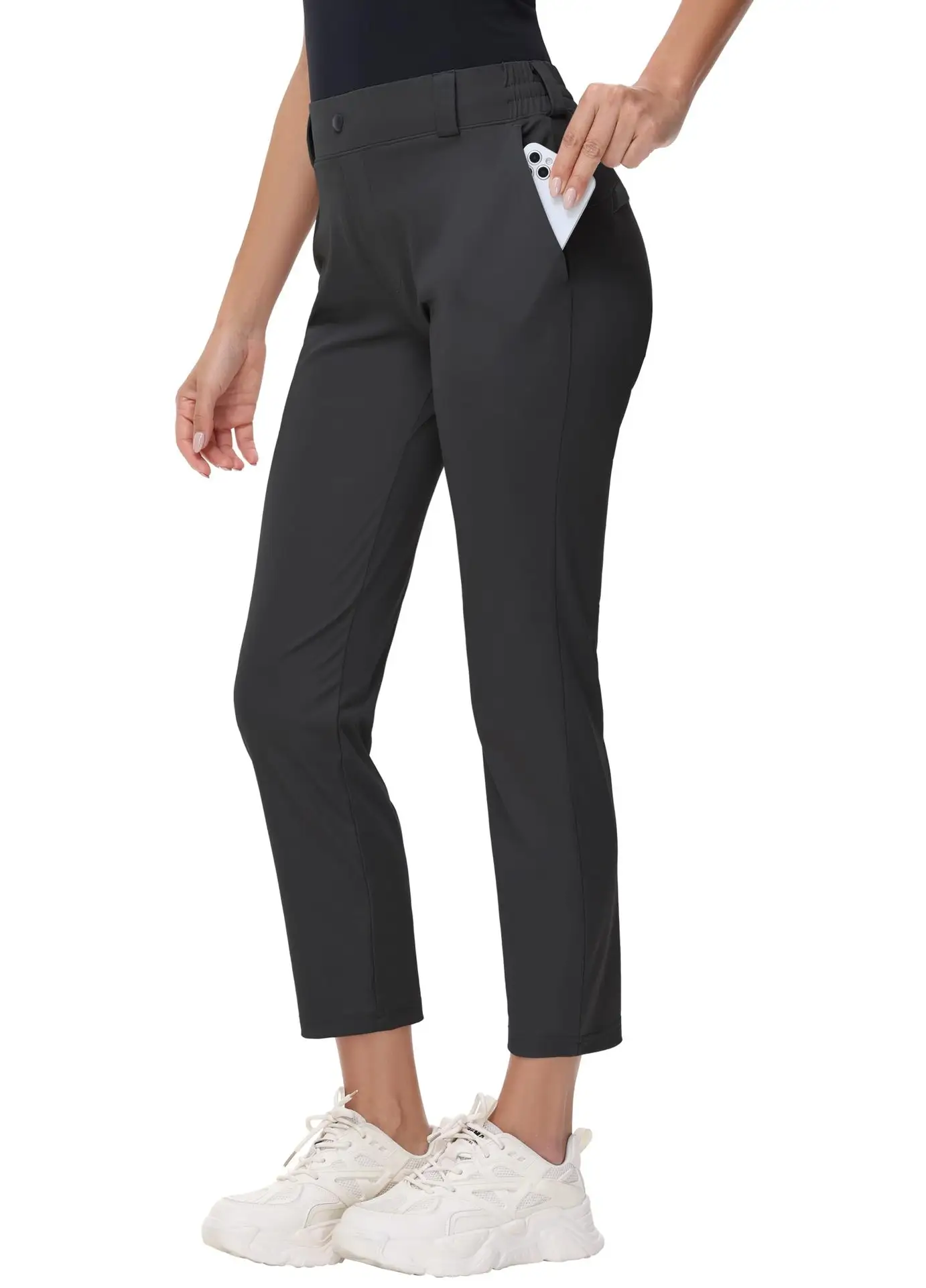 Women's Elastic Ankle Length Golf Pants, Casual