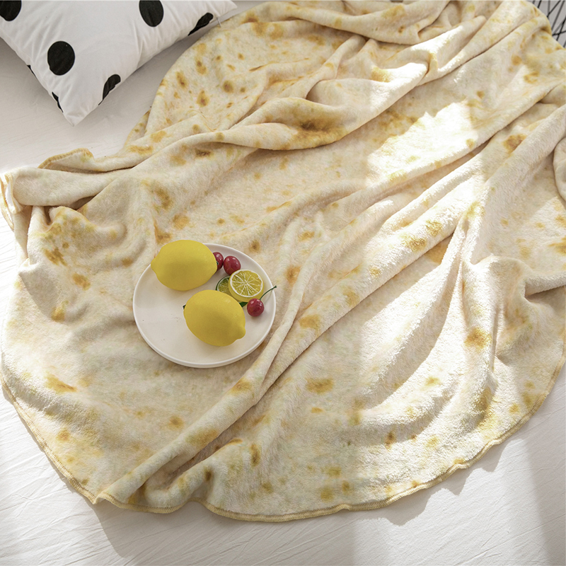 Super Soft Warm Flannel Burrito Blankets 280Gsm Round Shape Airplane Travel Throw Coral Fleece Tortilla Nap Wrap Blankets — foto 16