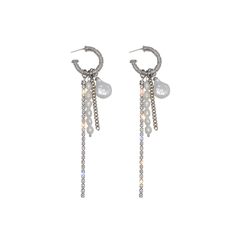 Irregular Freshwater Pearl Tassel Earrings