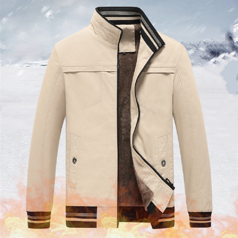 Cotton Wash Jacket Stand Collar Casual Men's Coat
