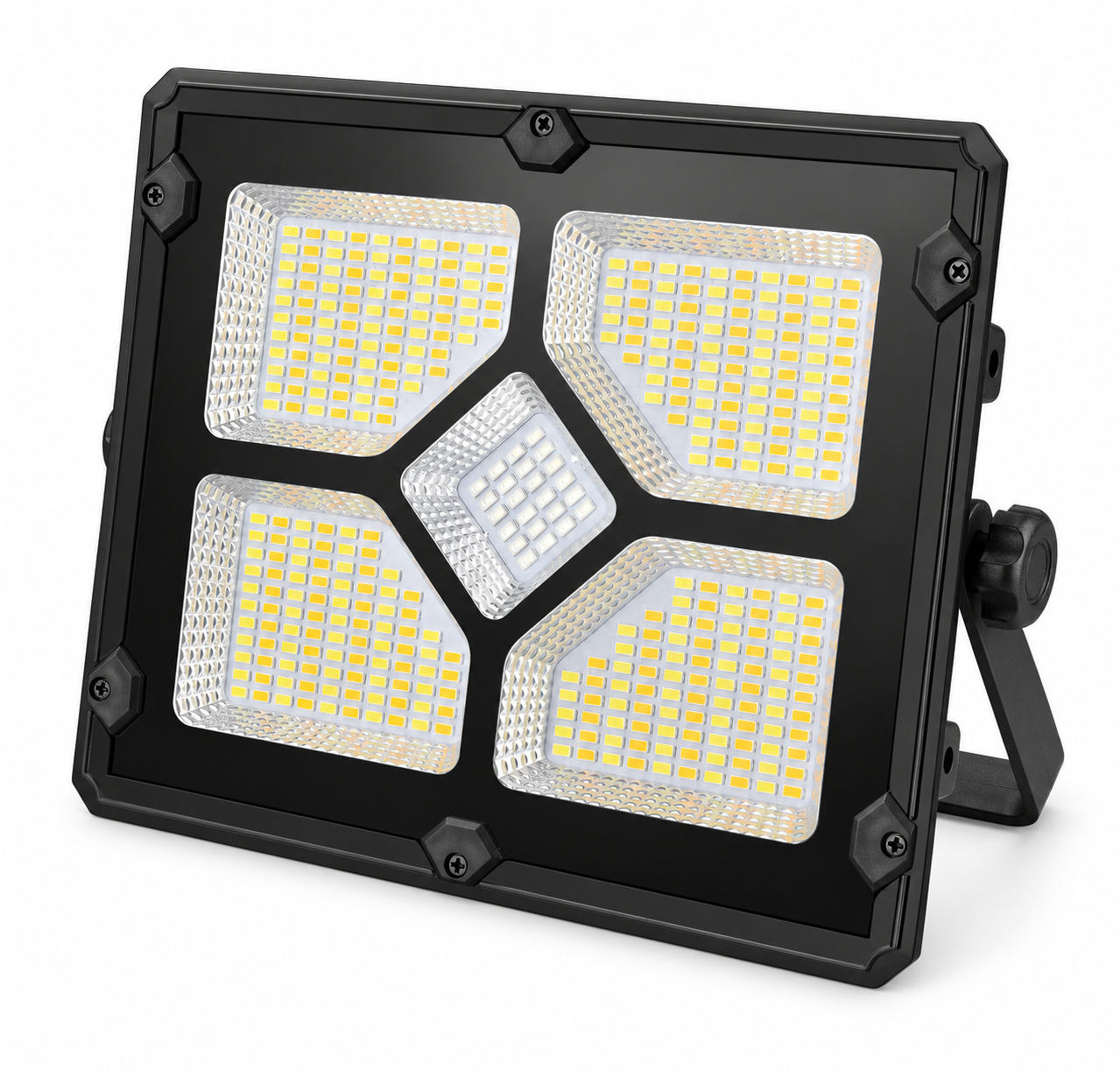 Solar Powered Rechargeable Battery Display Type C LED Flood Light W885 1 Dimmable Red Blue