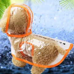 Four-legged Raincoat, Waterproof Supplies, Poncho, All-inclusive Clothes For Small Dogs - Orange - View 1