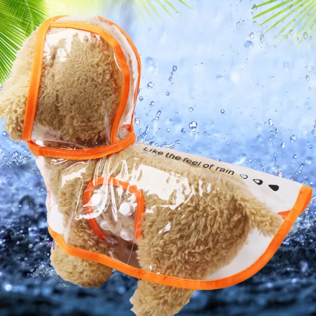 Four legged Raincoat, Waterproof Supplies, Poncho, All inclusive Clothes For Small Dogs Orange - Shop at LoveMi