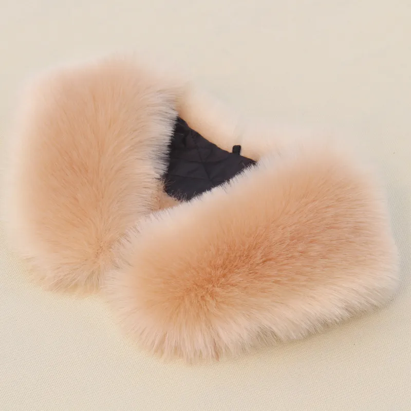 New Fur Collar Faux Fur Scarf All Match - Khaki