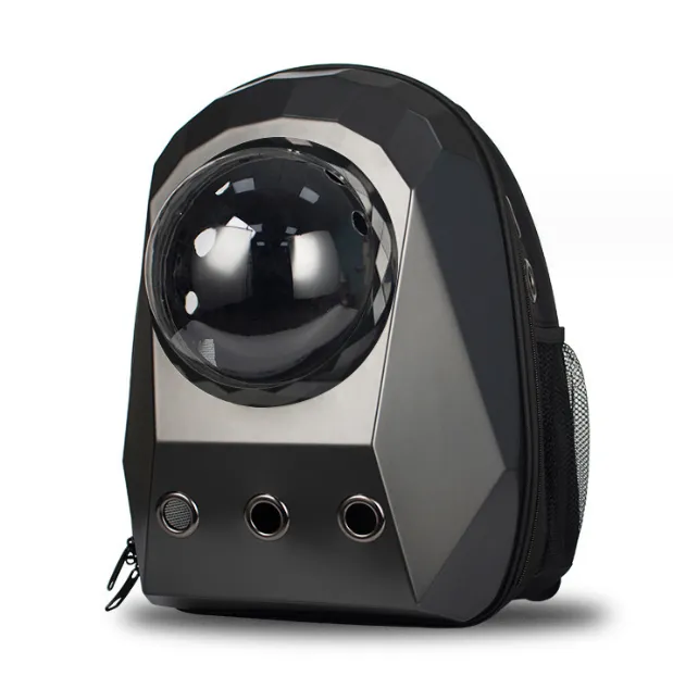 Cat Carrier Bags Breathable Pet Carriers Dog Cat Backpack Travel Space Capsule Cage Pet Transport Bag Carrying Portable Outdoor - Black