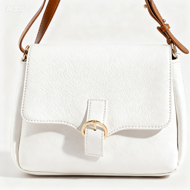 Plain Cross Body Bag-White 2048 — view 5
