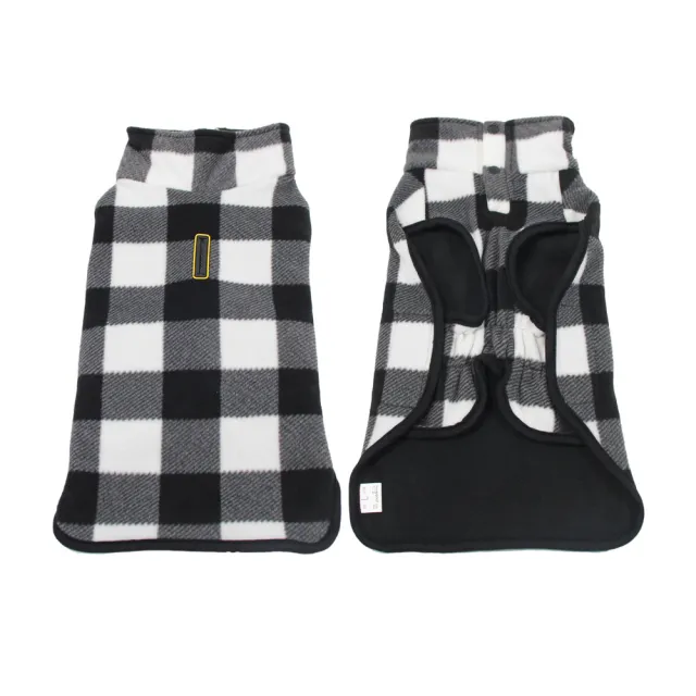 Coat Vest Polar Fleece Winter Thickened Jarre Aero Bull Black And White Plaid - Shop at LoveMi