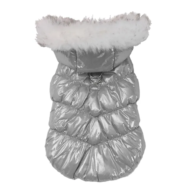 Two Legged Hooded Pet Cotton Padded Clothes Silver - Shop at LoveMi