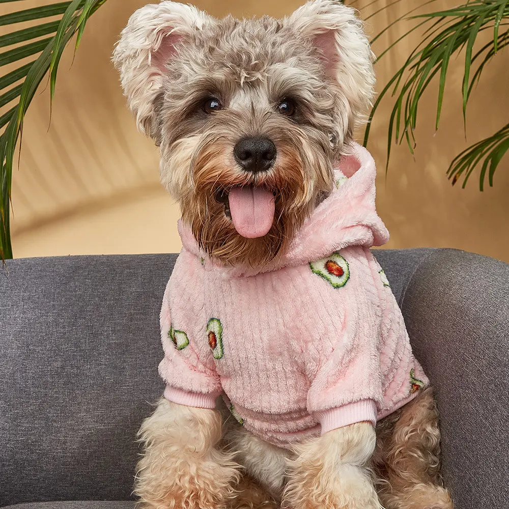 Cat and Dog Pet Avocado Print Hoodie