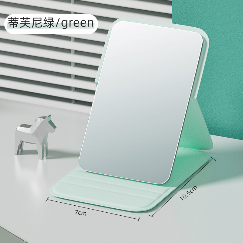 Portable Folding Tabletop Makeup Mirror, PU Leather Cover Stand Cosmetic Mirror, Adjustable Angle Travel Pocket Mirror, Custom Wholesale