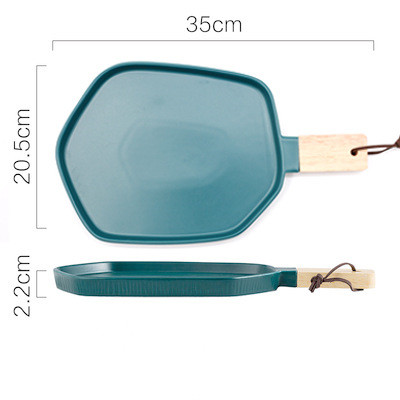 Large wooden handle plate