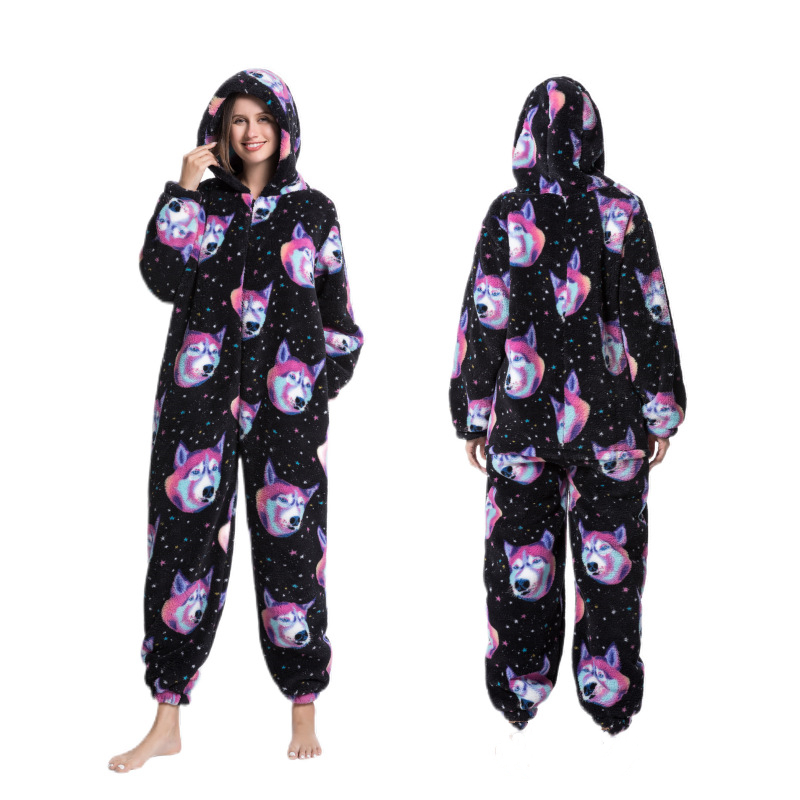 Title 10, Hooded Thick Cartoon Animal One Piece Pajamas