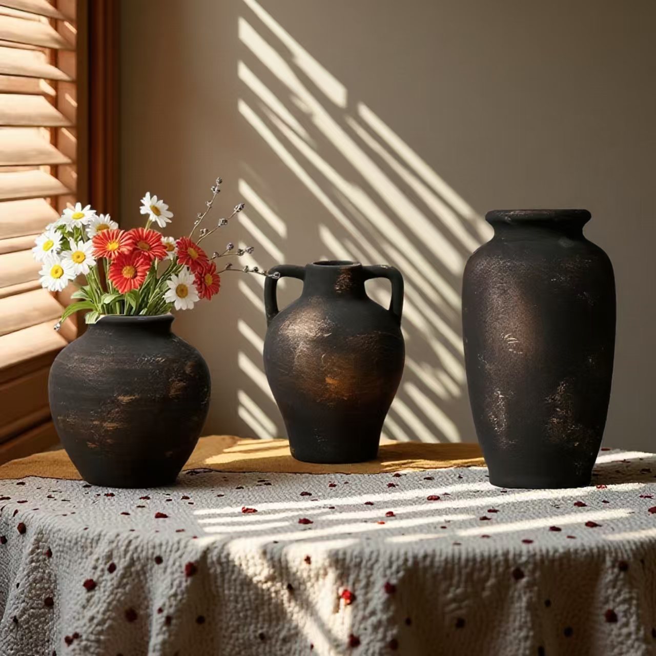 Vintage French Country Ceramic Vase, Creative Unique Decorative Flower Pot, Desktop Decoration Prop, 1pc 8