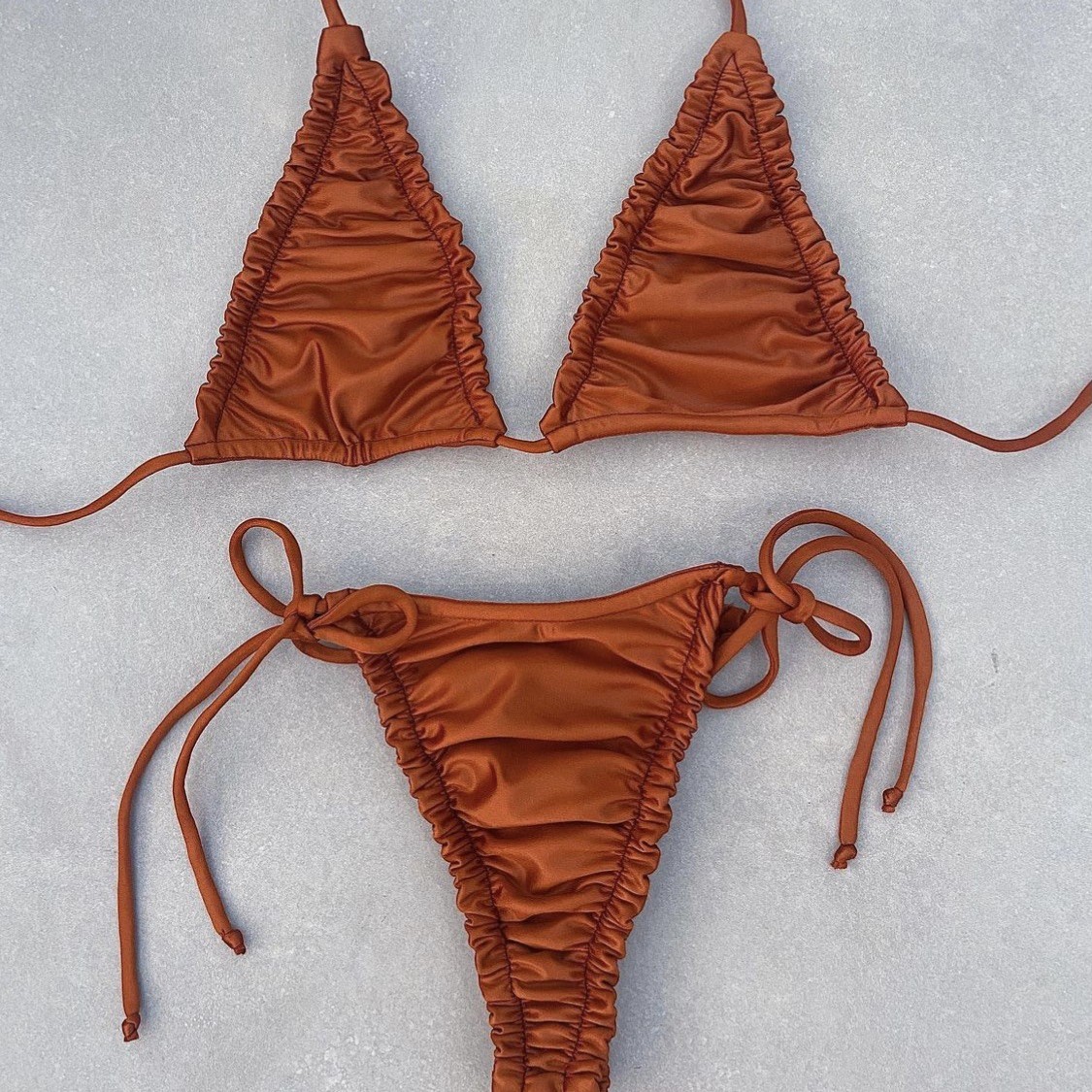 Title 4, New Straps Solid Color Bikini Split Ladies Swim...