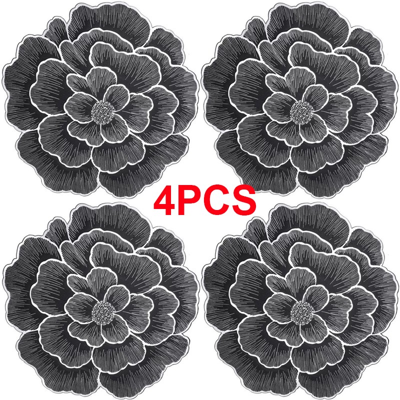 4XLuxury Flower Table Decor Placemats Round Place Mat Kitchen Dining Party — image 6
