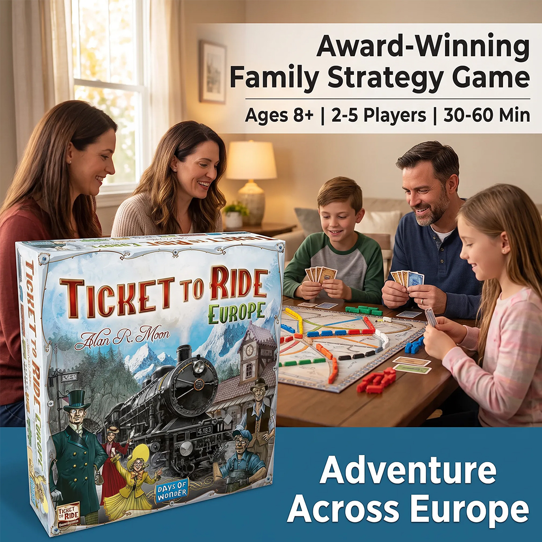 Days Of Wonder Ticket To Ride Europe Board Game Family