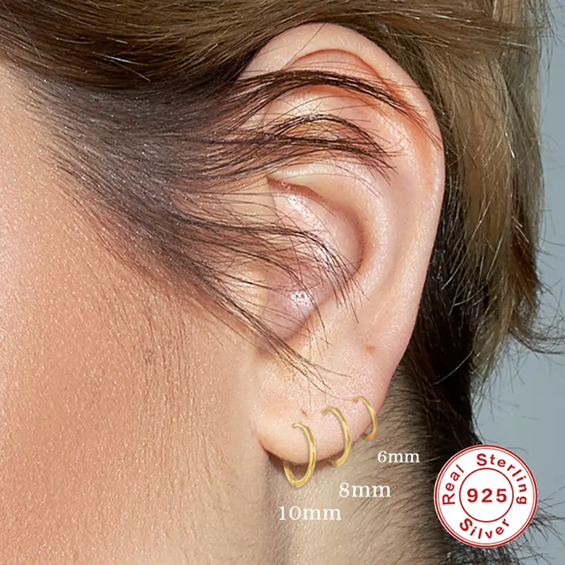 Sterling Silver Glossy Ear Ring Combination Set Fashionmonger Earrings