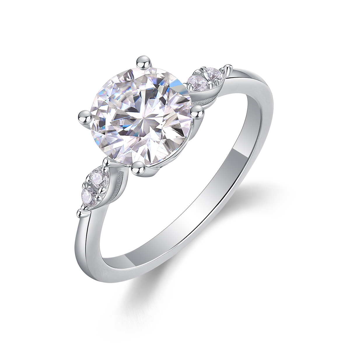 2 carat moissanite ring in gift box packaging - perfect for weddings and engagements