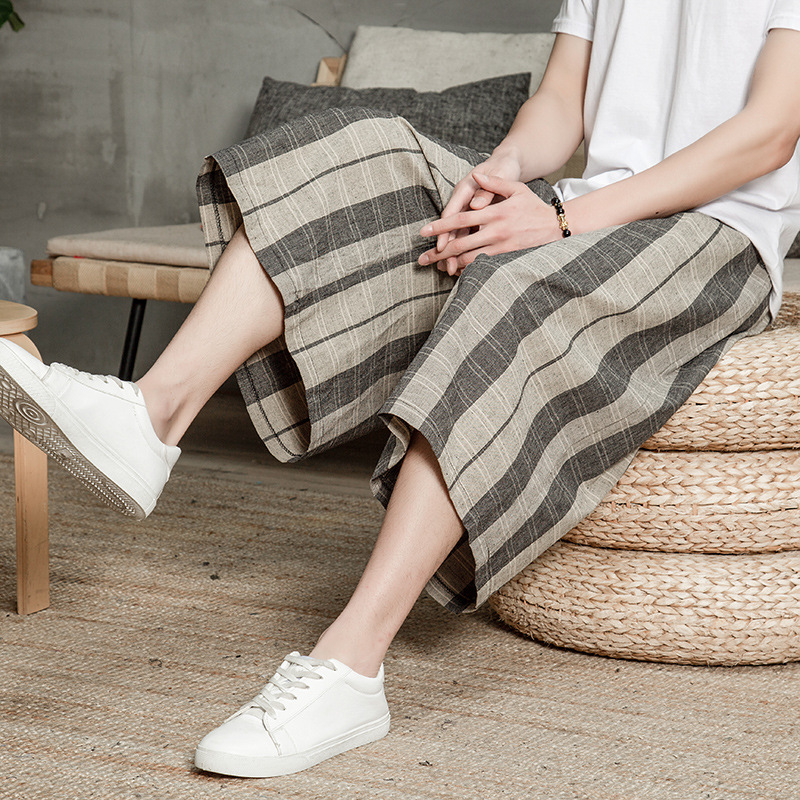 Linen Chinese Style Wide-leg Pants