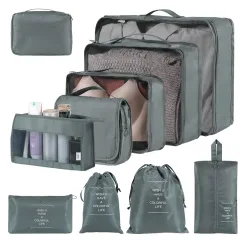 Home Fashion Simple Solid Colour Storage Bag - Grey - View 1