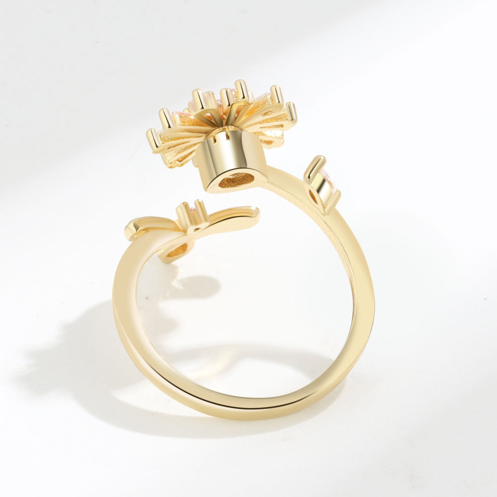 New SUNFLOWER Rotatable Bee Smart Personality Simple Flower Ring