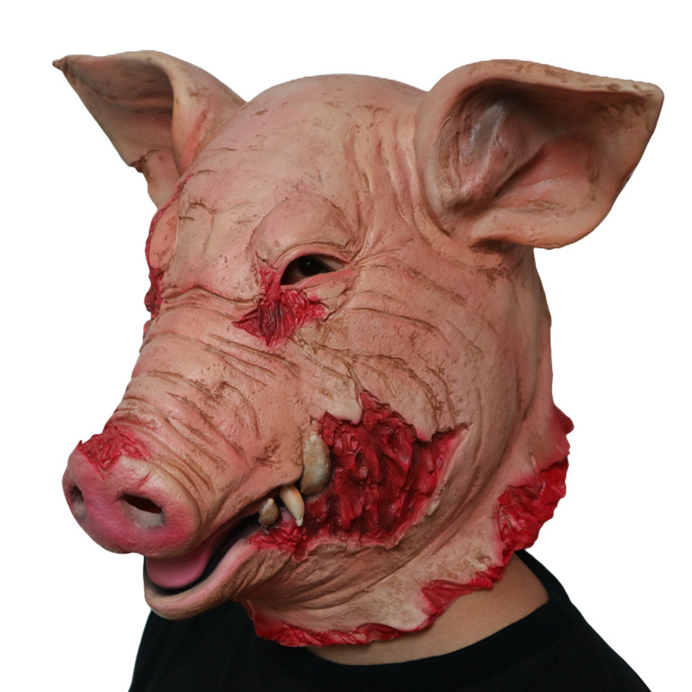 Halloween Horror Latex Rotten Face Pig Head Mask — foto 6