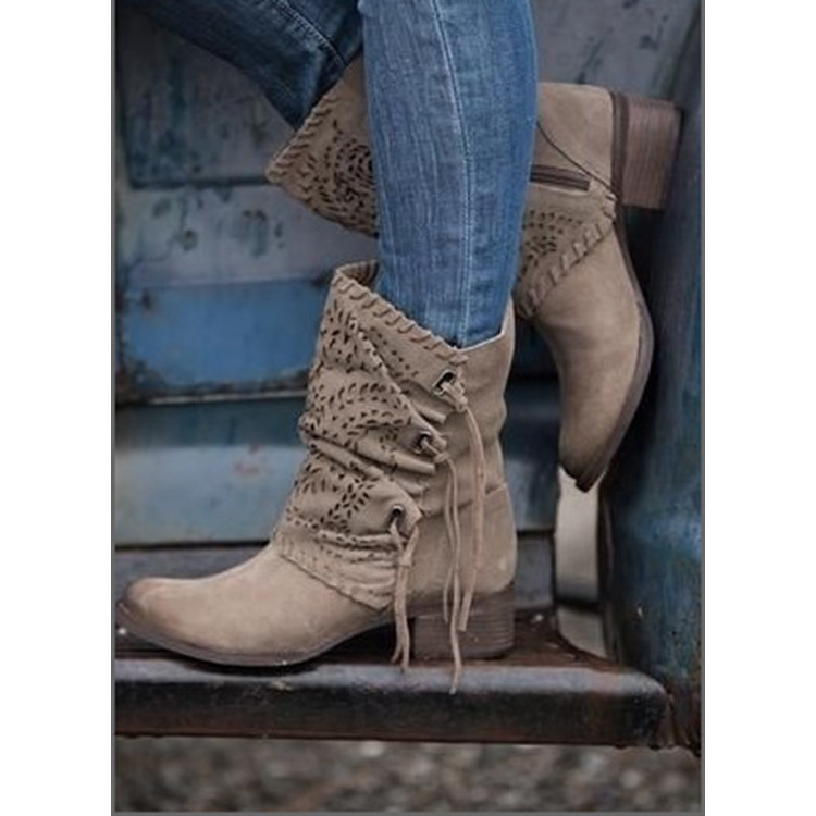 Fashion Long Tube Thick Heel Women's Boots