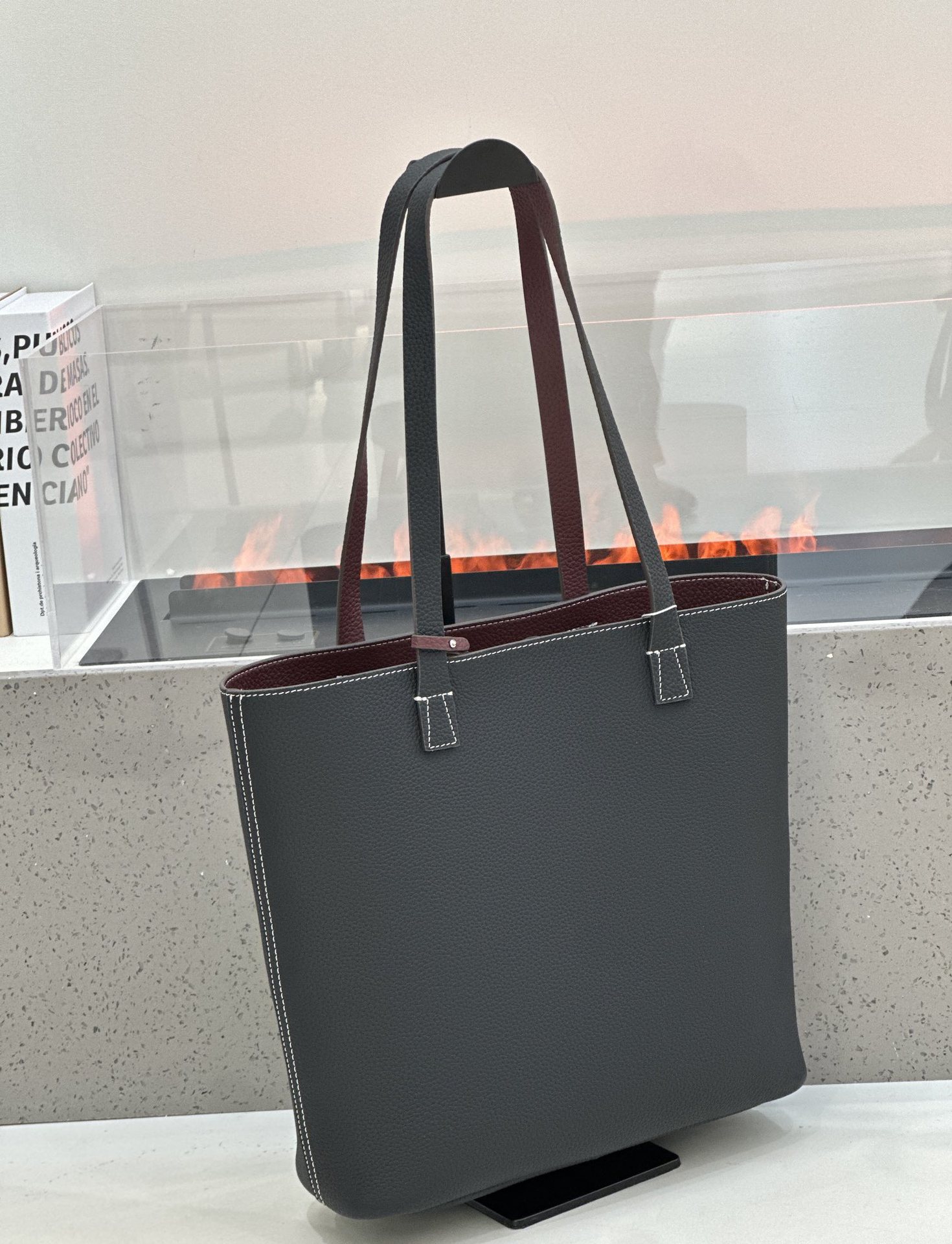 2026 New Korean Style Double-Sided Shoulder Bag TC Top Layer Cowhide Bucket Bag Large Capacity Open-Top Underarm Bag 5