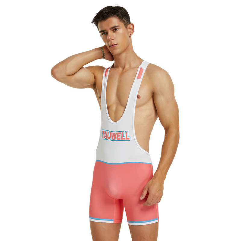 Men's Vest Wrestling Suit Men's Fitness Swimming Shark Pants