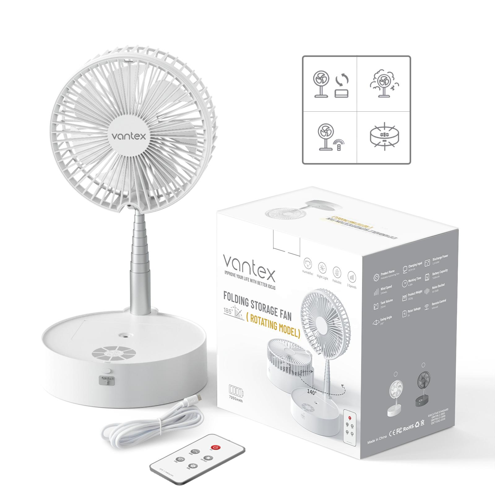 Title 2, Portable USB Rechargeable Table Fan Adjustable ...