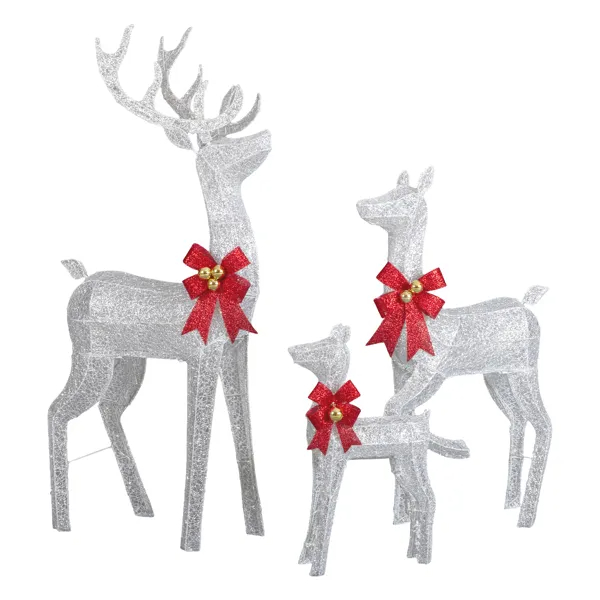 3-Piece Lighted Christmas Reindeer Family Set Outdoor Decorations, Weather Proof Sparkling Deer Family… image 7