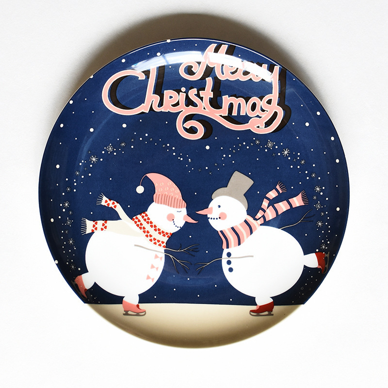 Title 10, Cartoon Hand-painted Christmas Ceramic Plate