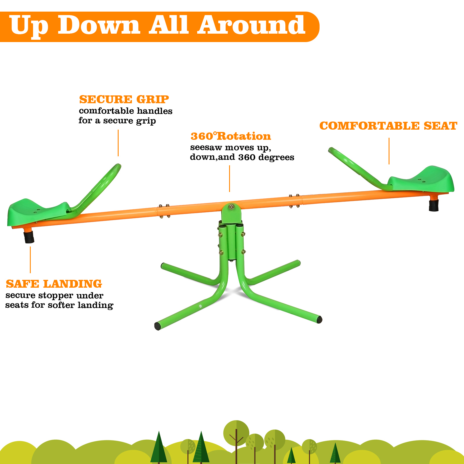 360 Degree Rotating Outdoor Children's Rotating Seesaw