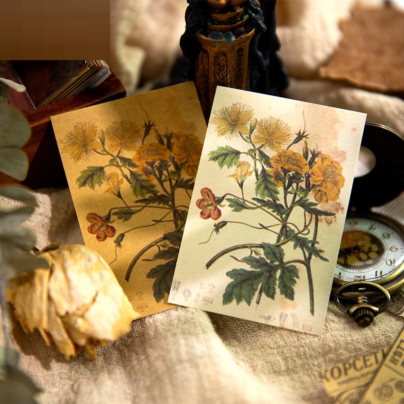 Artistic Retro Plant Flower Journal Decoration Base Paper - Image 6