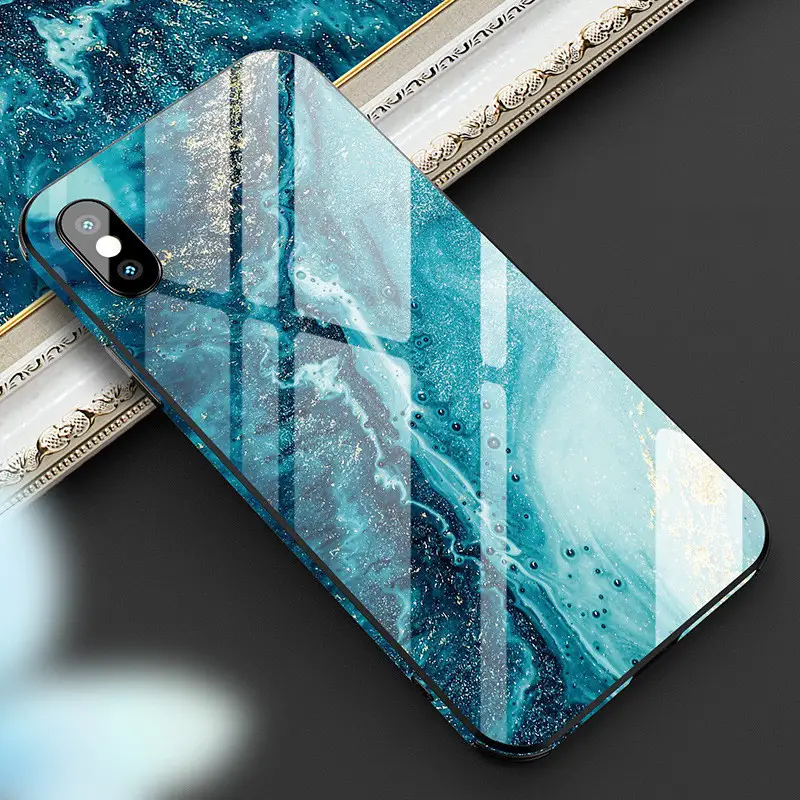 Abstract Art Tempered Glass Cartoon Painted Shell