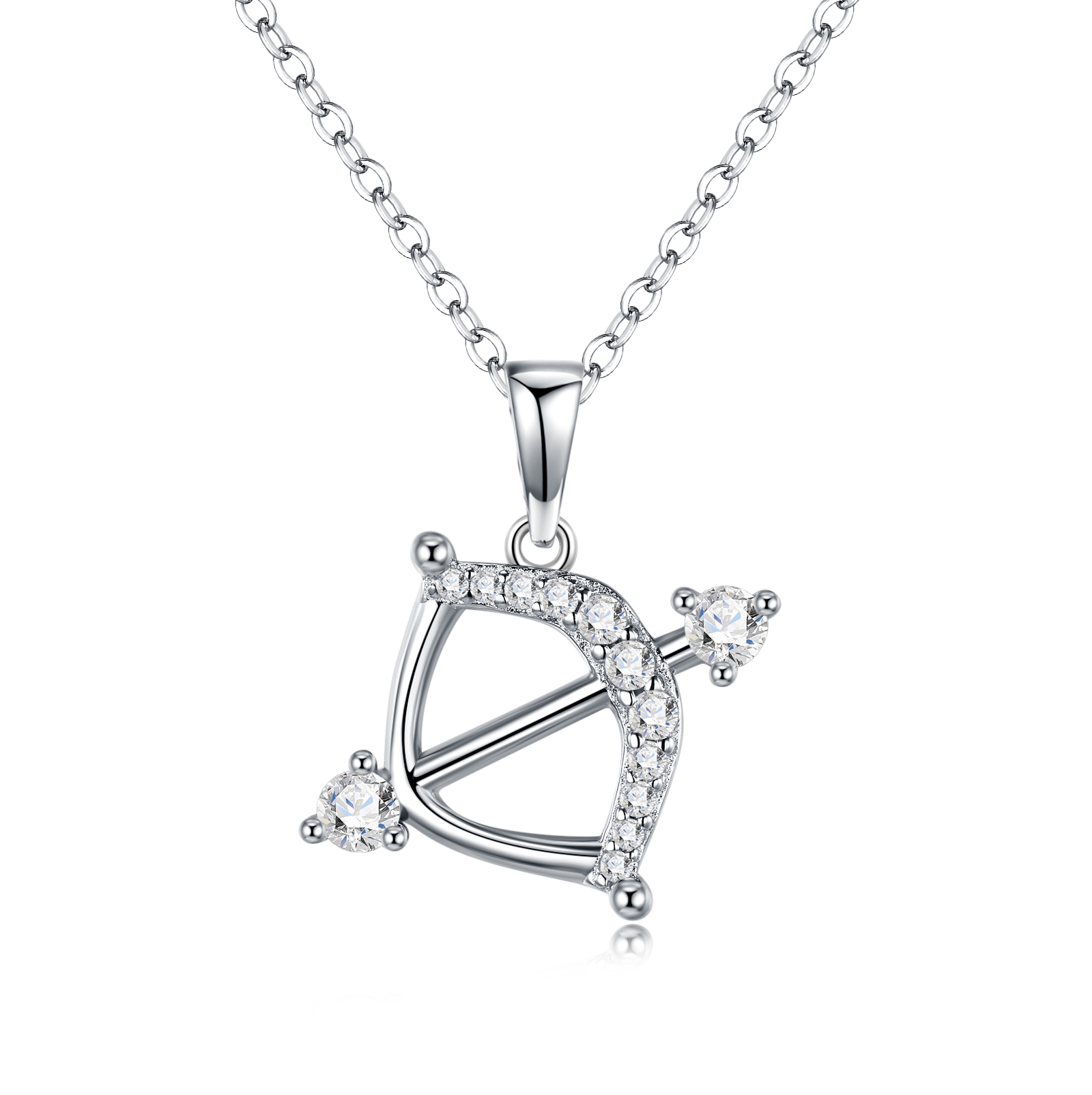S925 Sterling Silver Sagittarius Necklace For Women D Color VVS1 Moissanite Zodiac Pendant 3.8g Platinum Plated Astrology Jewelry With GRA Certificate Perfect Birthday & Anniversary Gift Box Set
