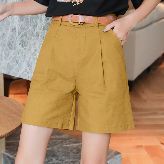 Women's Summer New Thin High Waist Loose Casual Fashion Five Point Pants Ginger L - Shop at LoveMi