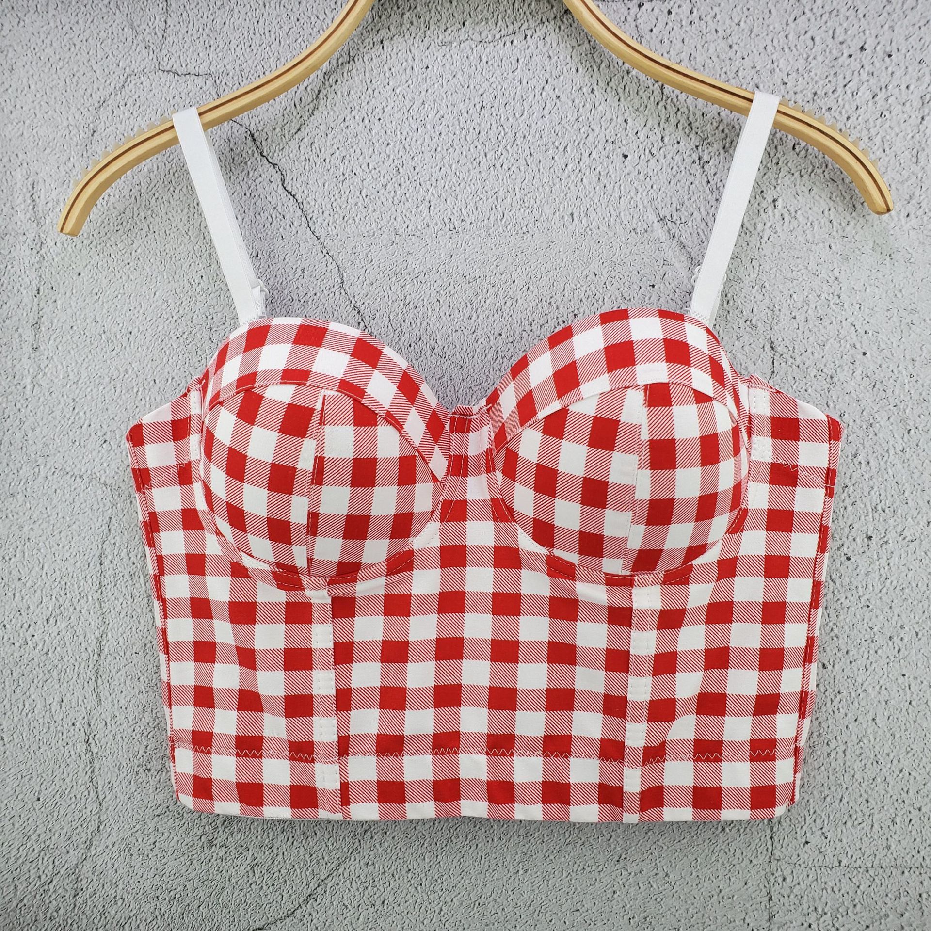 Title 6, Retro Plaid Camisole French Niche Youth Self-cu...