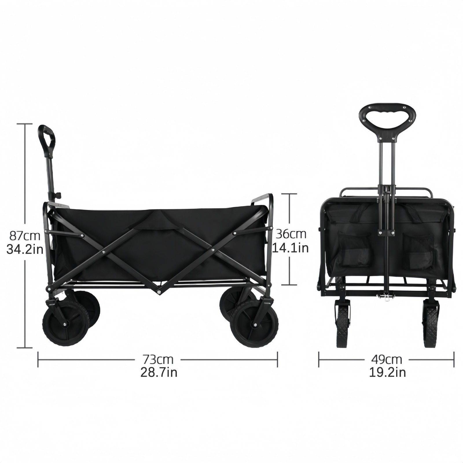 330LB Heavy Duty Foldable Trolley Cart Wagon Garden Beach
