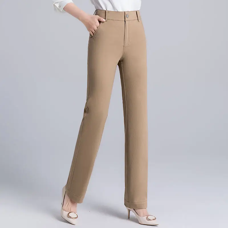 Women's High Waist Slimming Loose Long Casual Straight-leg Pants