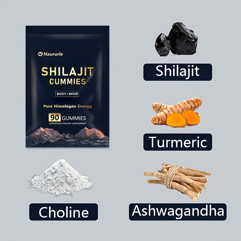 Shilajit Gummies Pure Himalayan Energy Superfood Supplement 90 Count Body & Mind Support — view 2