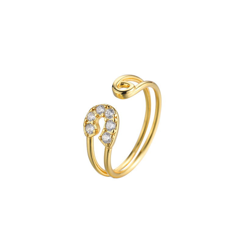 S925 Silver Paper Clip Dongdamen Niche Fashion Personality Net Red Ring