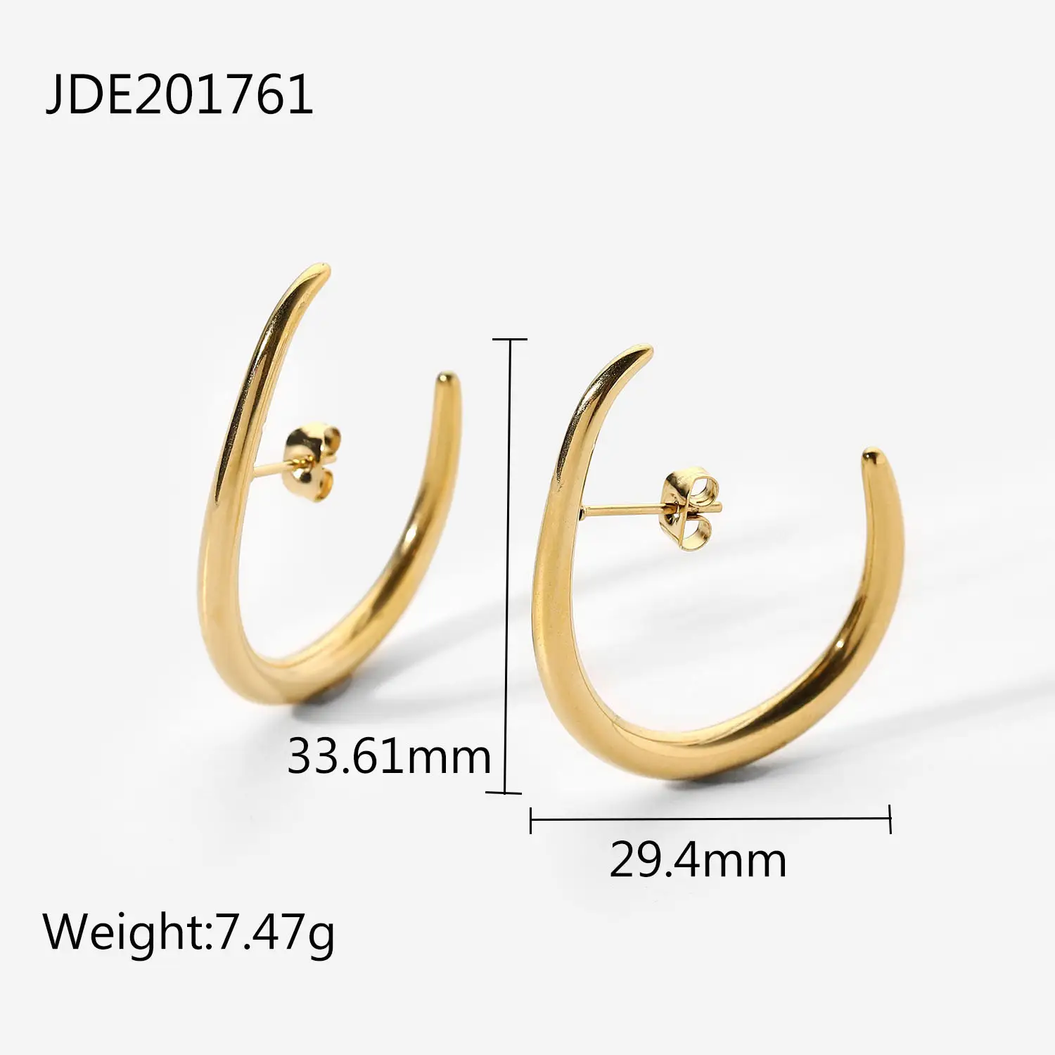 Fashionable And Versatile Stainless Steel 14K Gold Personalised Earrings